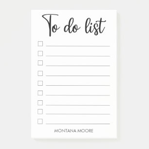 Chic Personalized To Do List Black Handwritten Po Post-it Notes