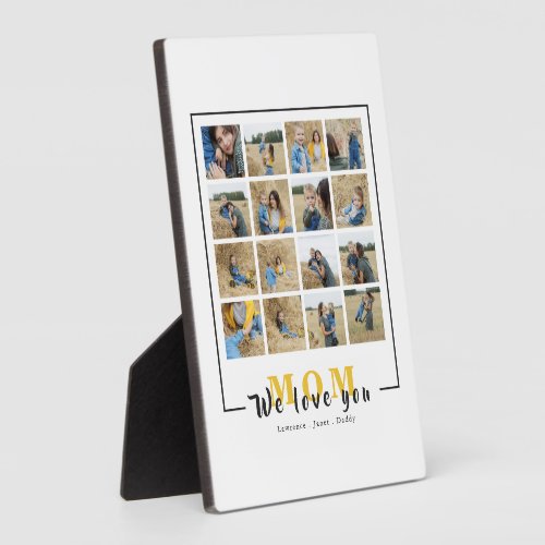 Chic Personalized We Love You Mom Photos Collage  Plaque