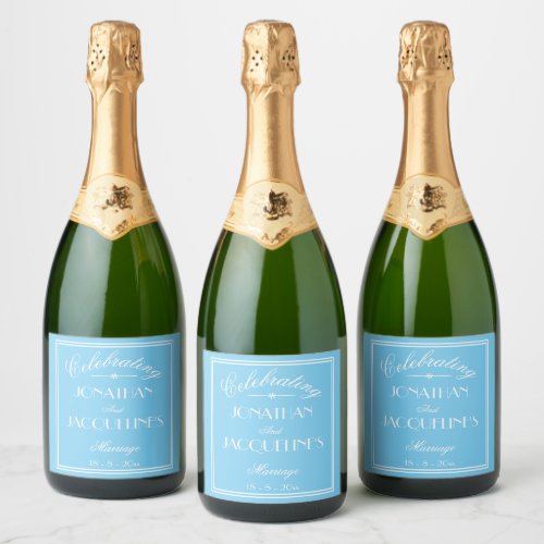 Chic Personalized Wedding Champagne Bottle Labels