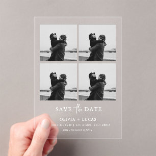 Chic Photo Collage Wedding Save The Date