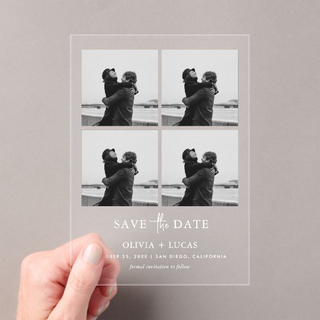 Chic Photo Collage Wedding Save The Date (Insitu (Handheld))