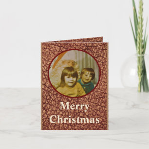 Chic Photo Custom brown black Folded Holiday Card