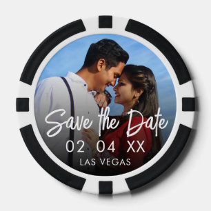 Chic Photo Destination Wedding Save the Date Poker Chips