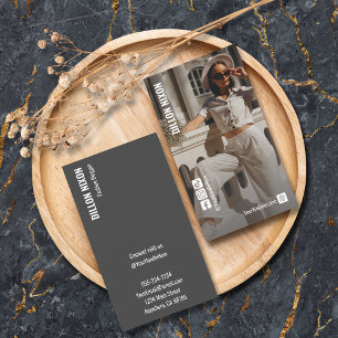 Chic Photo Fashion Social Media Business Card