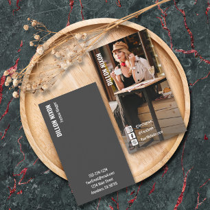 Chic Photo Fashion Social Media Business Card