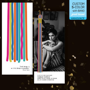 Chic Photo Grad Announcement 5 Color Grad Tassel