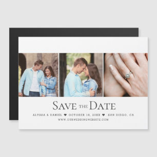 Chic Photo Grid Wedding Save the Date magnetic Magnetic Invitation
