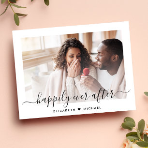 Chic Photo Happily Ever After Engagement Announcement Postcard