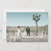 Chic Photo & Just Married Typography Horizontal