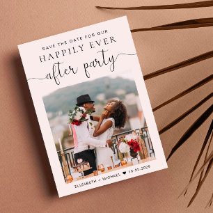 Chic Photo Pink Wedding Reception Save the Date Announcement