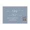 Chic Photo QR Code Dusty Blue Wedding RSVP