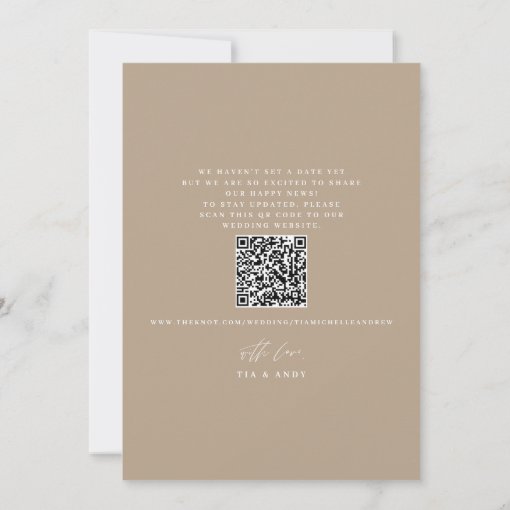 Chic Photo QR Code Wedding Engagement Announcement | Zazzle