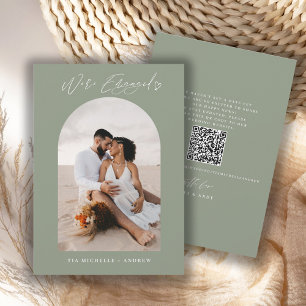 Chic Photo QR Code Wedding Engagement Announcement