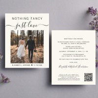 Chic Photo QR Code Wedding Reception Invitation