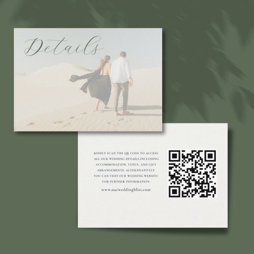 Chic Photo Sage Green Calligraphy RSVP Enclosure Card