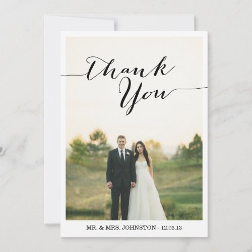 Chic Photo Wedding Thank You Cards