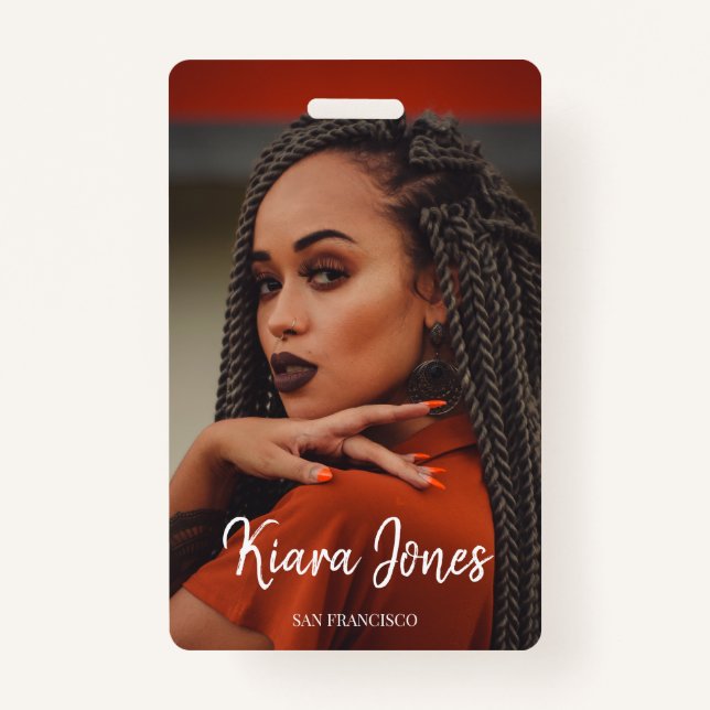 Chic Photo White Script Badge (Front)