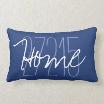 Chic Pillow_home/zipcode_navy Lumbar Pillow by GiftMePlease at Zazzle