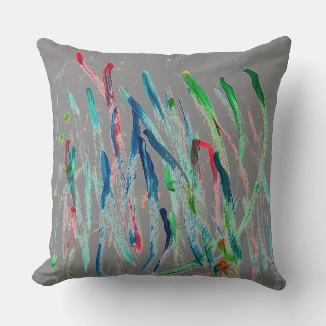 CHIC PILLOW_MODERN ORIGINAL ABSTRACT PAINTING THROW PILLOW (Front)