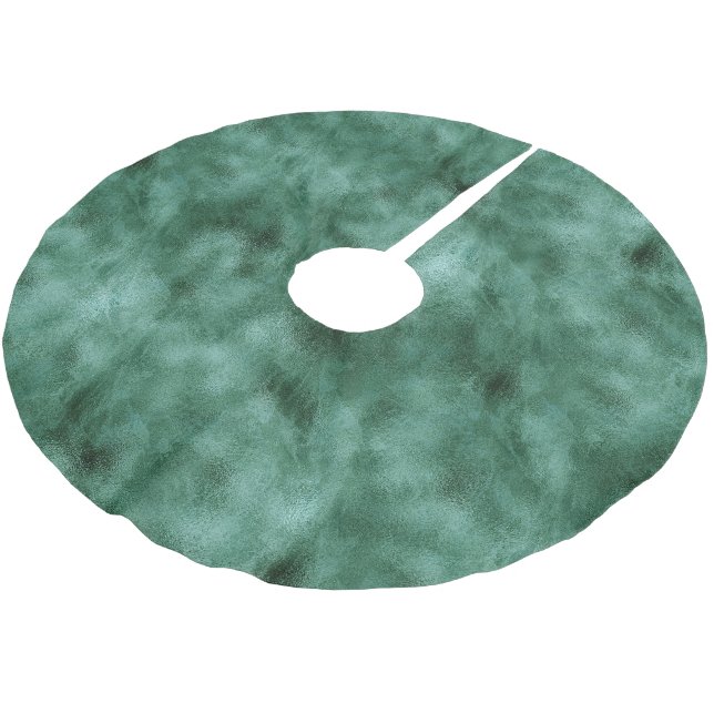 Chic Pine Teal Green Brushed Polyester Tree Skirt (Angled)