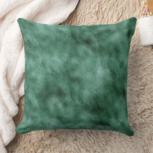 Chic Pine Teal Green Throw Pillow (Blanket)