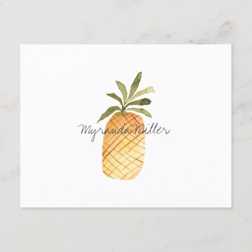 Chic Pineapple Personalized Recipe Card