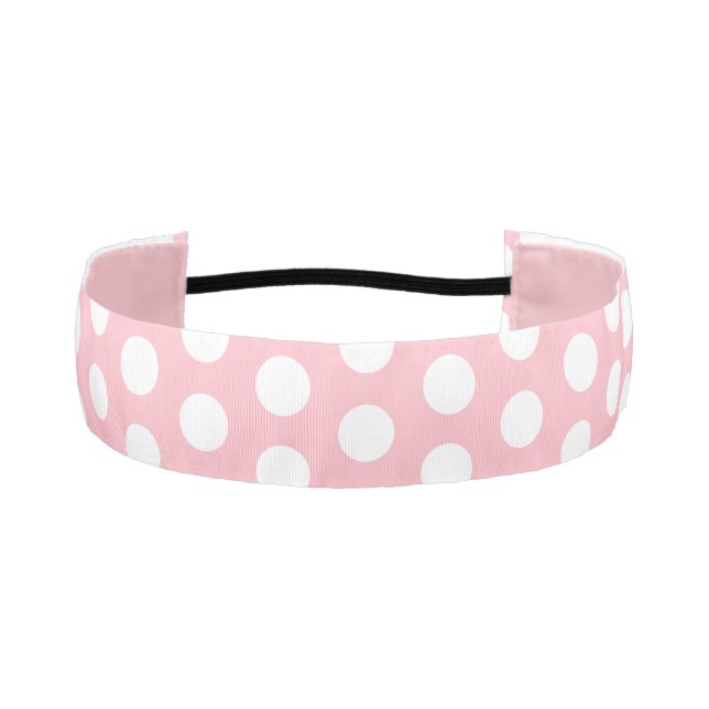 Chic Pink 1.5" Non-Slip Headband with White Dot (Front)