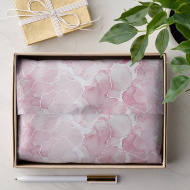 Chic Pink Abstract Birthday Tissue Paper (Gift)