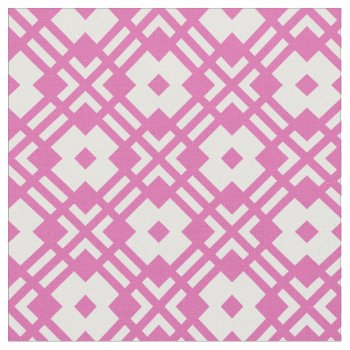 Chic Pink Abstract Geometric Pattern Fabric by TintAndBeyond at Zazzle