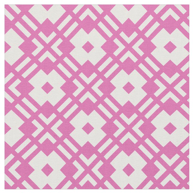 Chic pink abstract geometric pattern fabric (Close Up)