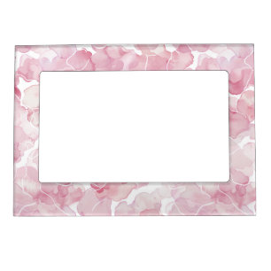 Chic Pink Abstract   Magnetic Frame