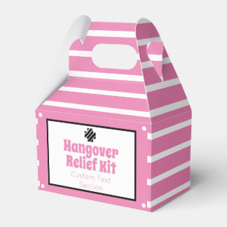 Chic Pink and Black Hangover Relief Kit Favor Boxes