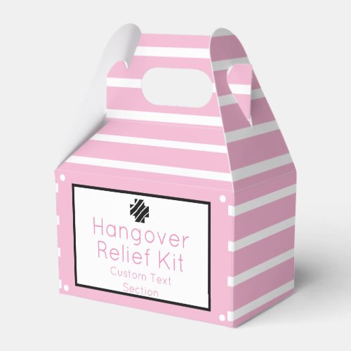 Chic Pink and Black Hangover Relief Kit Favor Boxes