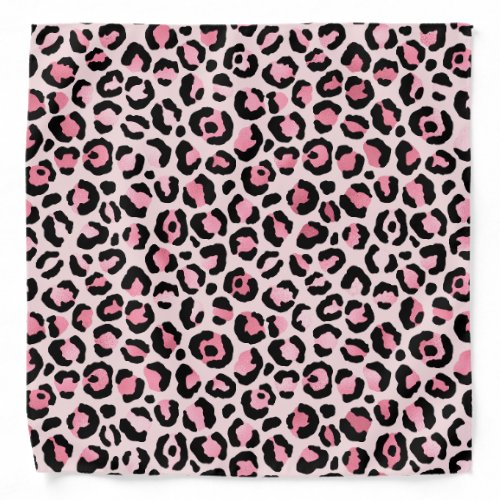 Chic Pink and Black Leopard Print Bandana