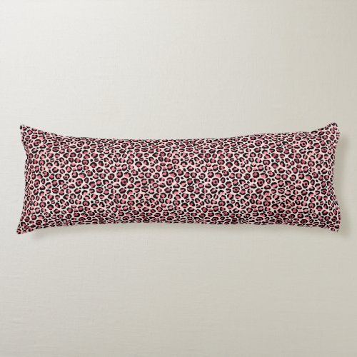 Chic Pink and Black Leopard Print Body Pillow