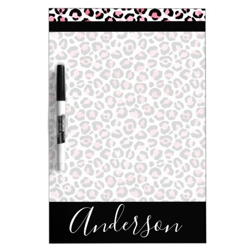 Chic Pink and Black Leopard Spots Personalized Dry Erase Board