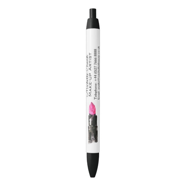 Chic pink and black watercolor lipstick Makeup  Pen (Front Vertical)