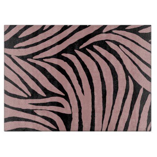 Chic Pink and Black Zebra Print Cutting Board