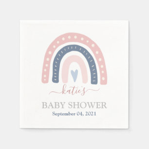 Chic Pink and Blue Rainbow Baby Shower Napkins
