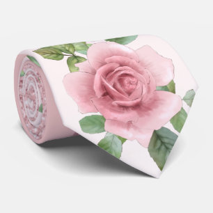 Chic Pink and Glitter w/ the Rose Flower Neck Tie