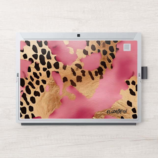 Chic Pink and Gold Wild Animal Skin Pattern (Front)