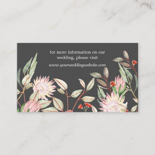 Chic Pink and Gray Australian Floral Website Card Enclosure Card