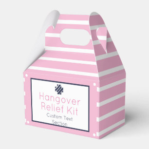 Chic Pink and Navy Hangover Relief Kit Favor Box