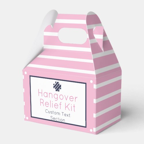 Chic Pink and Navy Hangover Relief Kit Favor Box