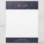 chic pink and purple flower with script monogram letterhead<br><div class="desc">modern pink and purple flower background with elegant and chic script pink monogram.</div>