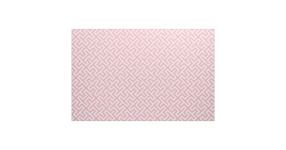 Chic pink and white abstract geometric pattern fabric Zazzle