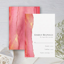 Chic Pink Art RSVP Wedding Response Card