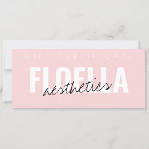 Chic Pink Beauty Salon Aesthetics Gift Certificate