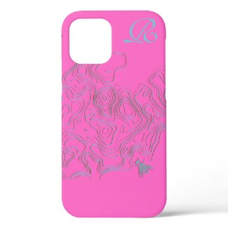 Chic Pink Bee Monogram Case-Mate iPhone Case