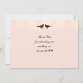 Chic pink bird cage, love birds Thank You Invitation (Back)